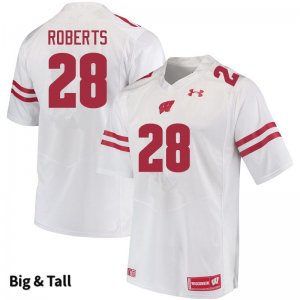 Men's Wisconsin Badgers NCAA #28 Antwan Roberts White Authentic Under Armour Big & Tall Stitched College Football Jersey NB31X55AF